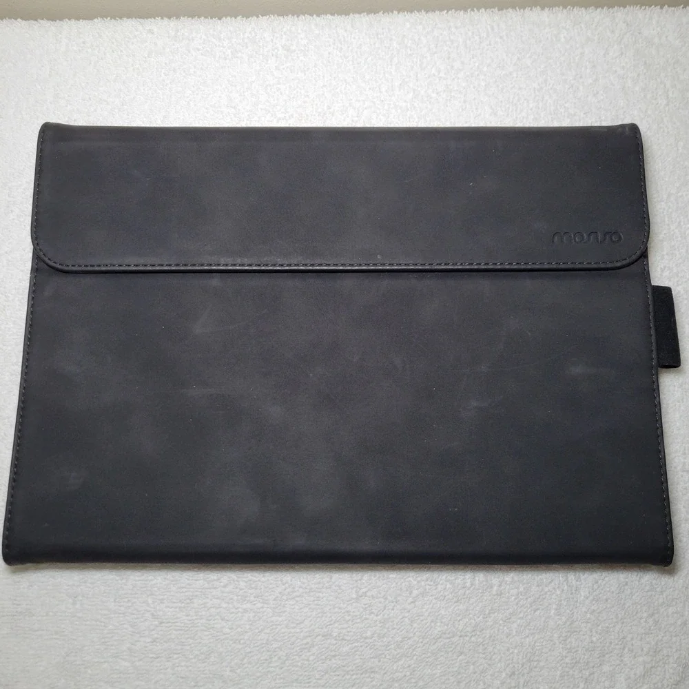 Mosiso Microsoft Surface Pro 7 6 5 4 Case Black Faux Leather Folio Stand Cover